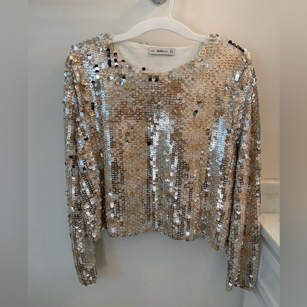 Zara Knit Sequin Women's Top